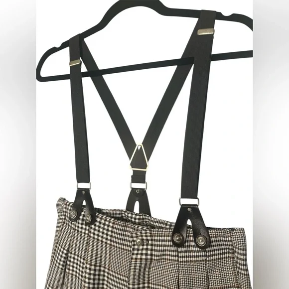 Vintage Black and White pants with Suspenders - Picture 3 of 9